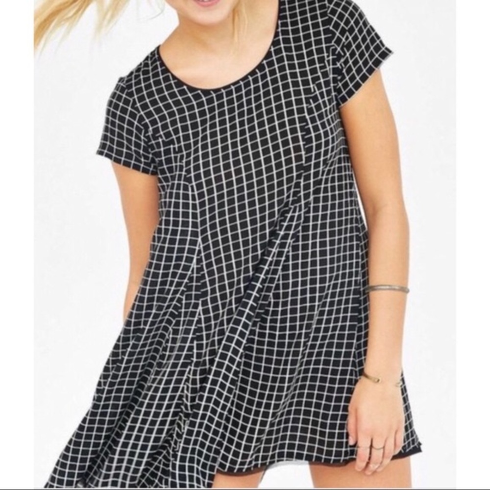 Silence + Noise Grid Flowy Dress